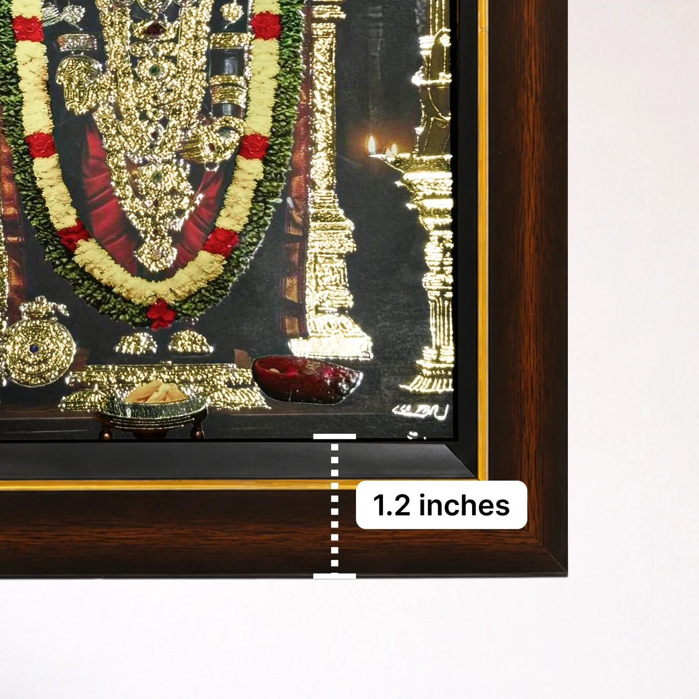 Print quality of the Tirupati Balaji AR table frame - 600 DPI archival print on 200 micron paper