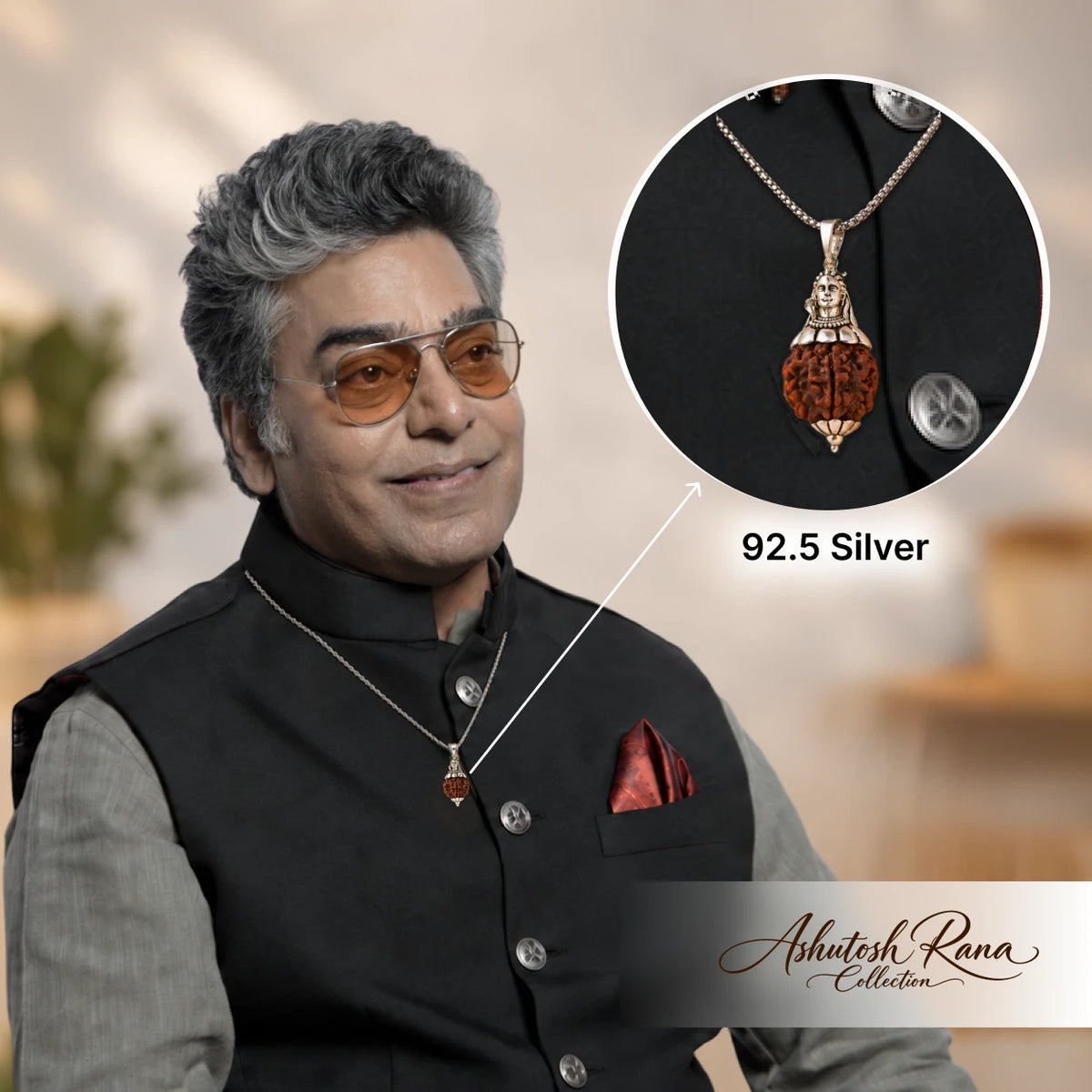 Adiyogi Shiv 7 Mukhi Rudraksha Silver Pendant | 925 Silver