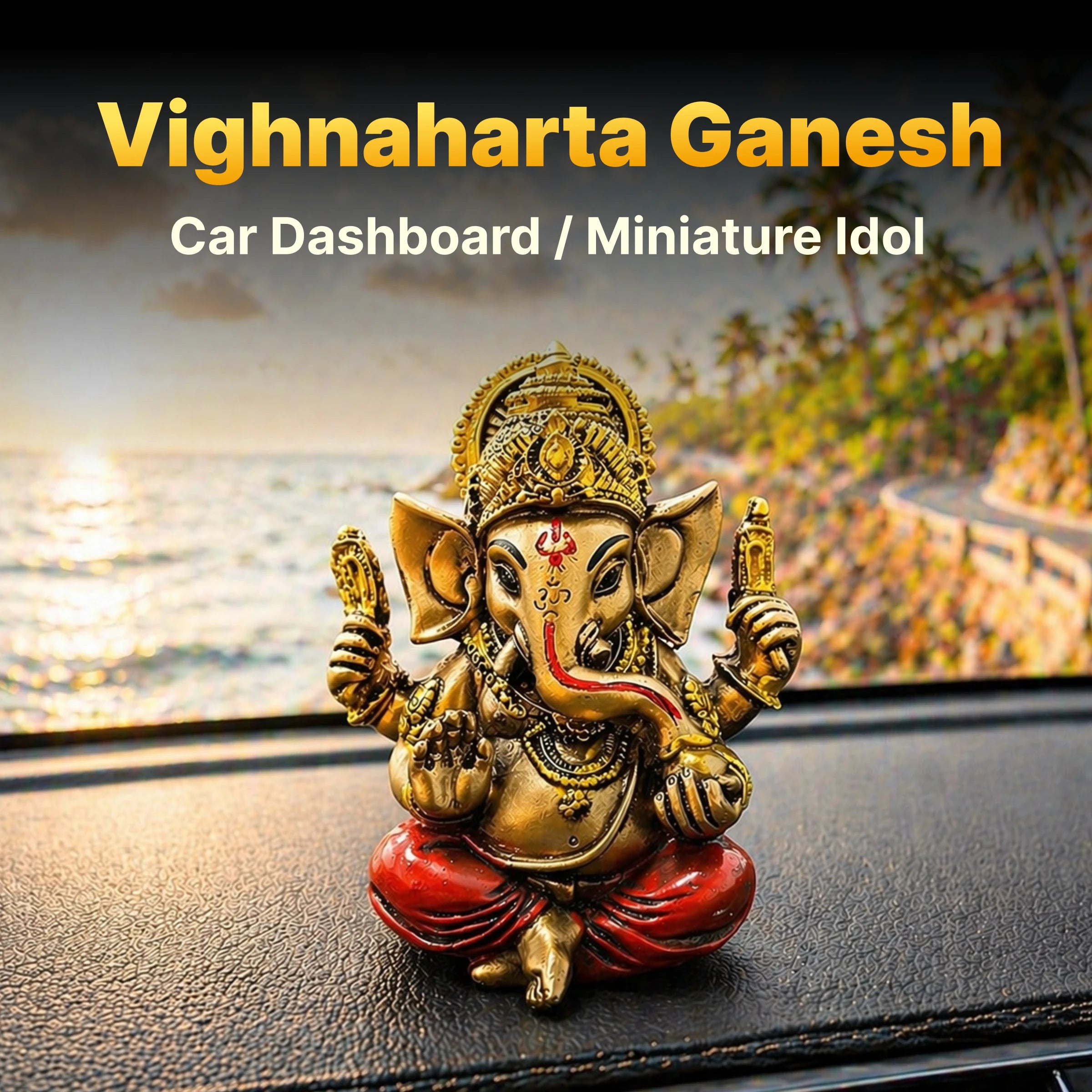 Vighnaharta Ganesh Car Dashboard / Miniature Idol