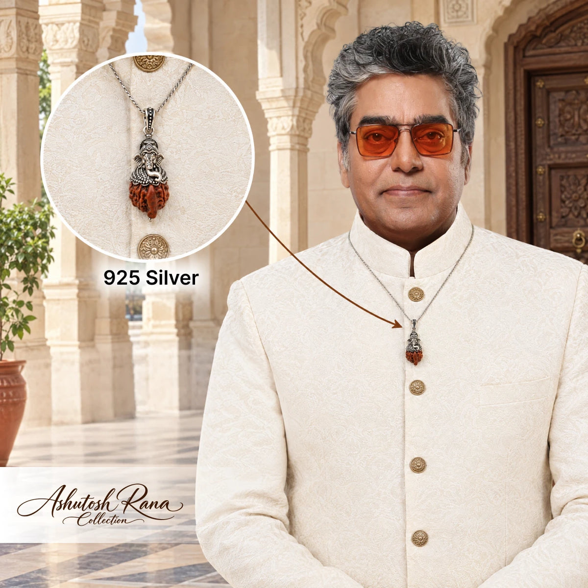Ganesh Mukhi Rudraksha Silver Pendant | 925 Silver