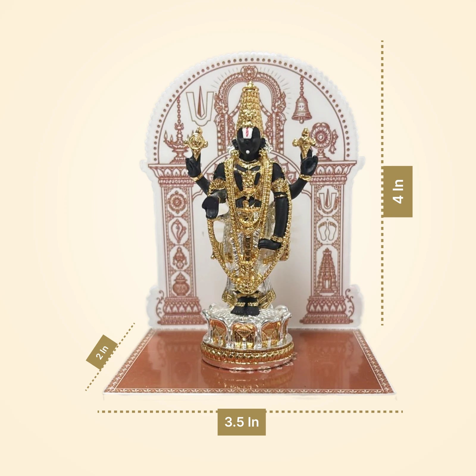 Tirupati Balaji 24k Gold Plated - AR Powered (4 inch)
