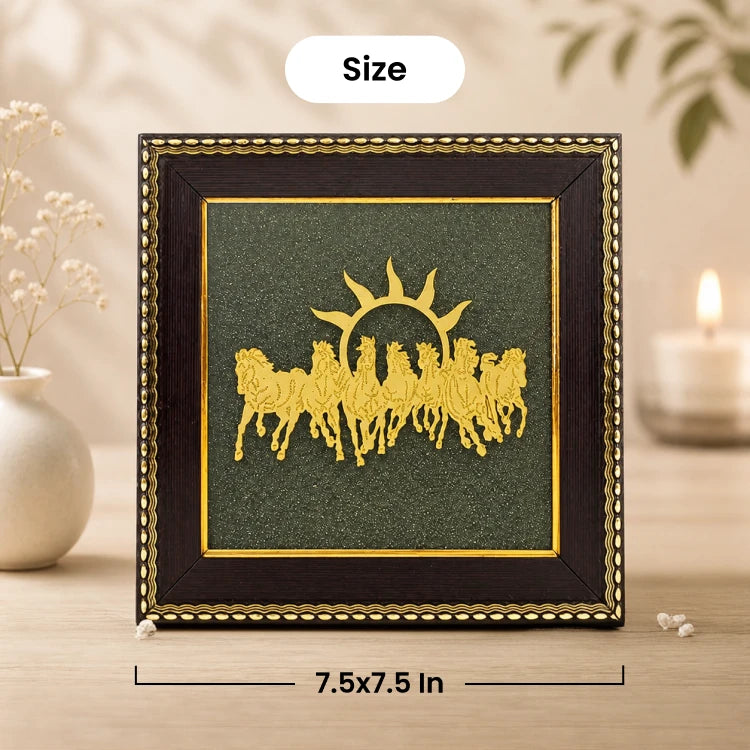 7 Horses on Raw Pyrite Frame