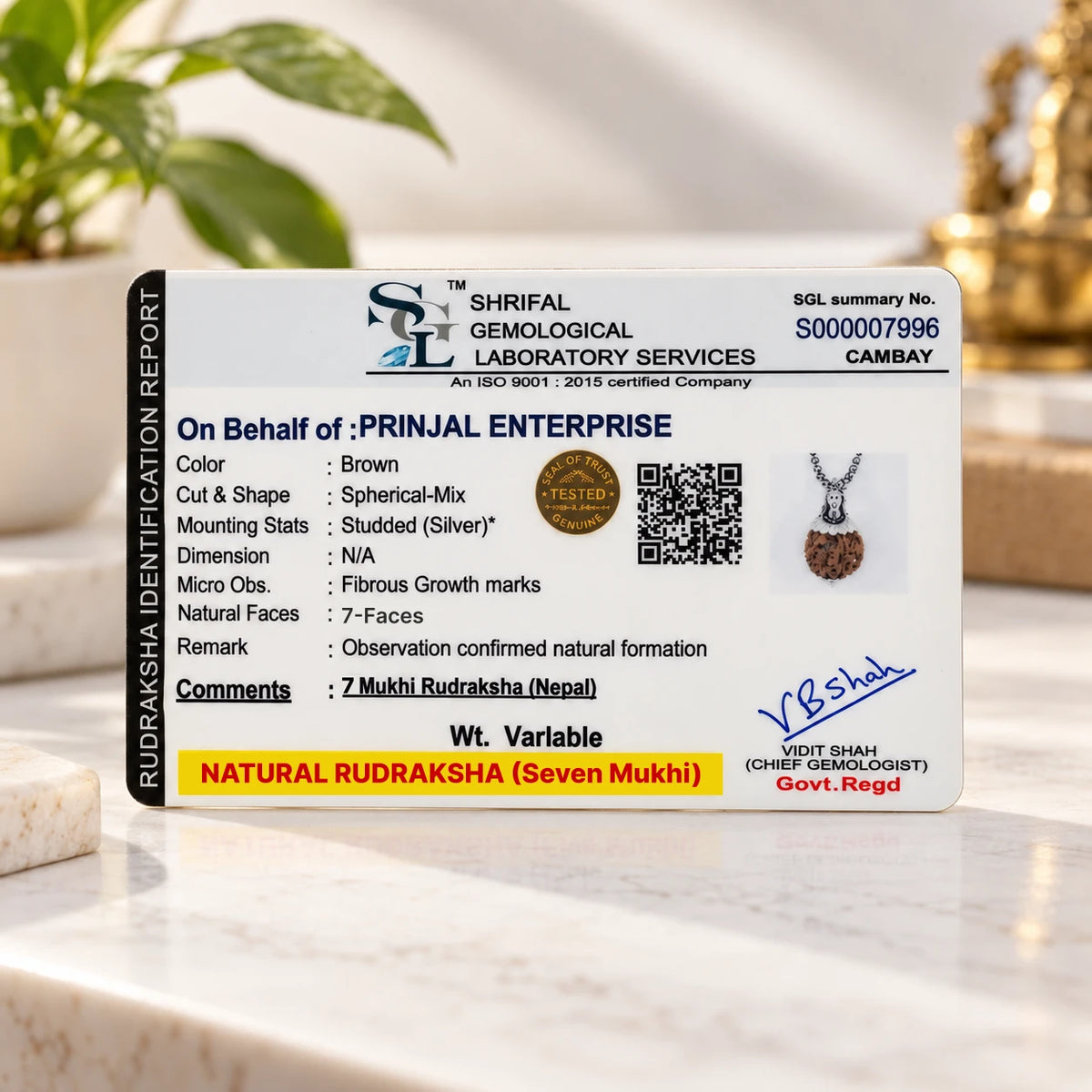 Adiyogi Shiv 7 Mukhi Rudraksha Silver Pendant | 925 Silver