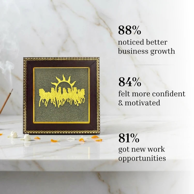7 Horses on Raw Pyrite Frame