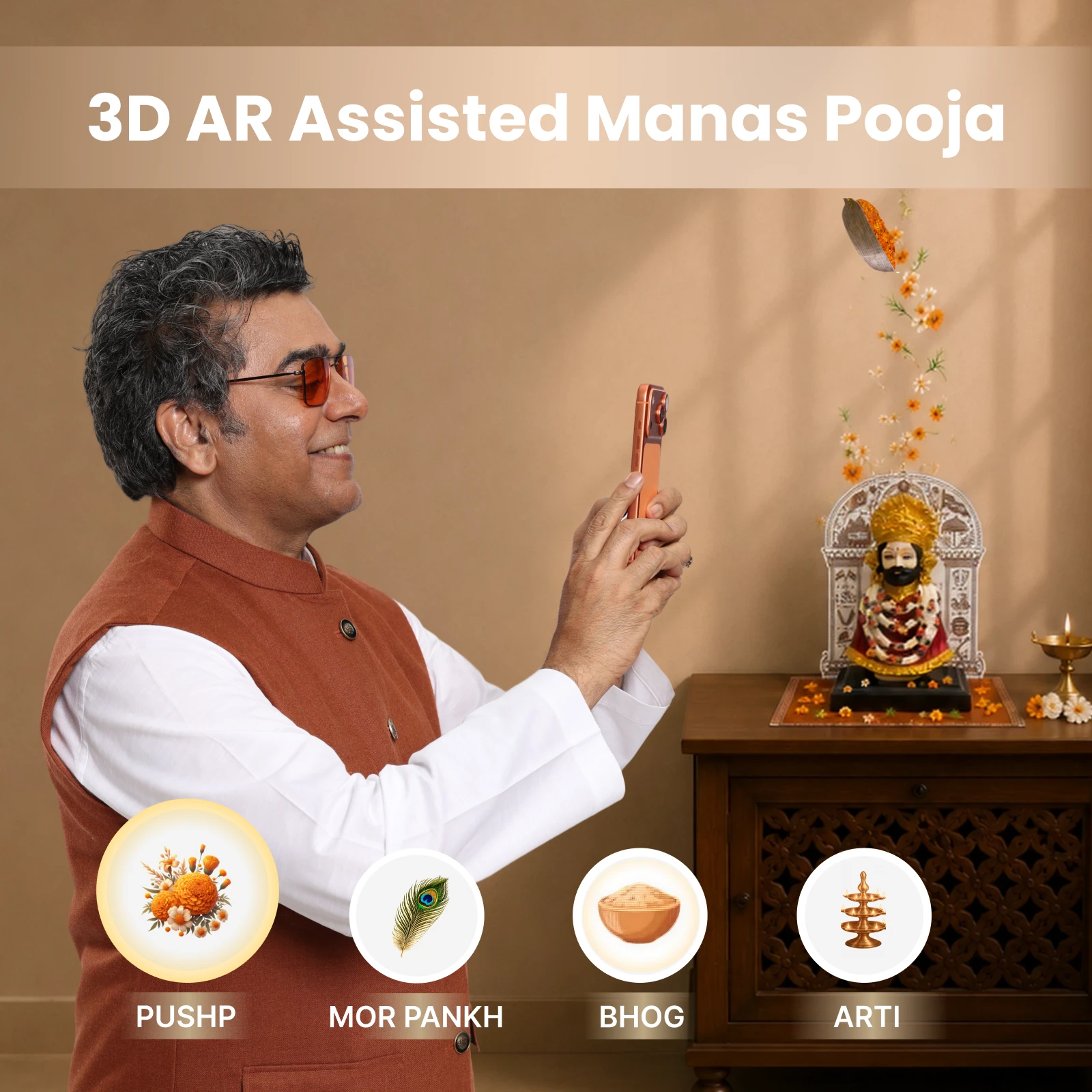 Khatu Shyam Ji Mangal Car Dashboard Idol – AR Edition (4.5 inch)