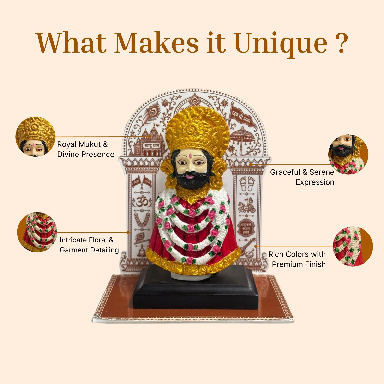 Khatu Shyam Ji Mangal Car Dashboard Idol – AR Edition (4.5 inch)