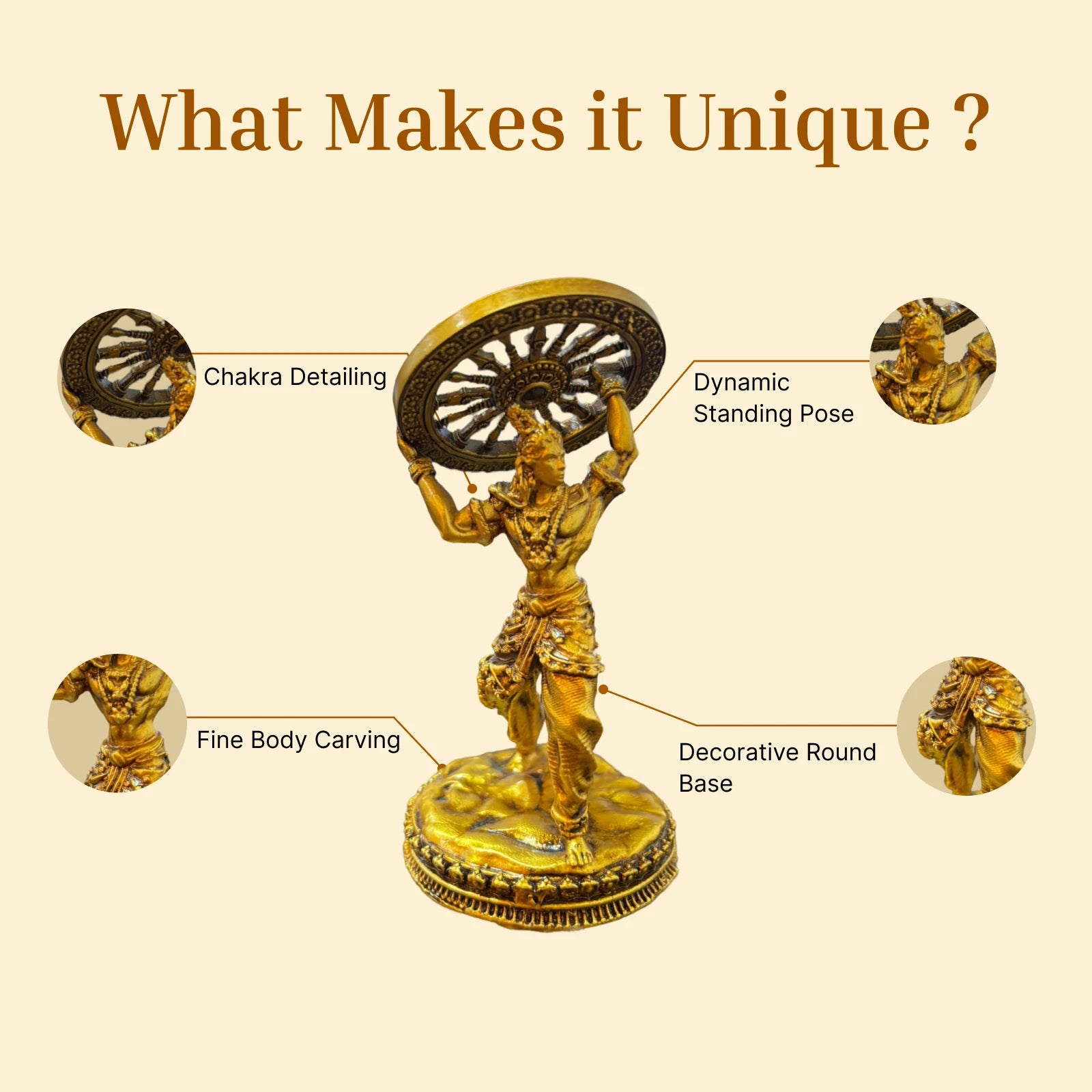 Krishna Chakra Car Dashboard / Miniature Idol