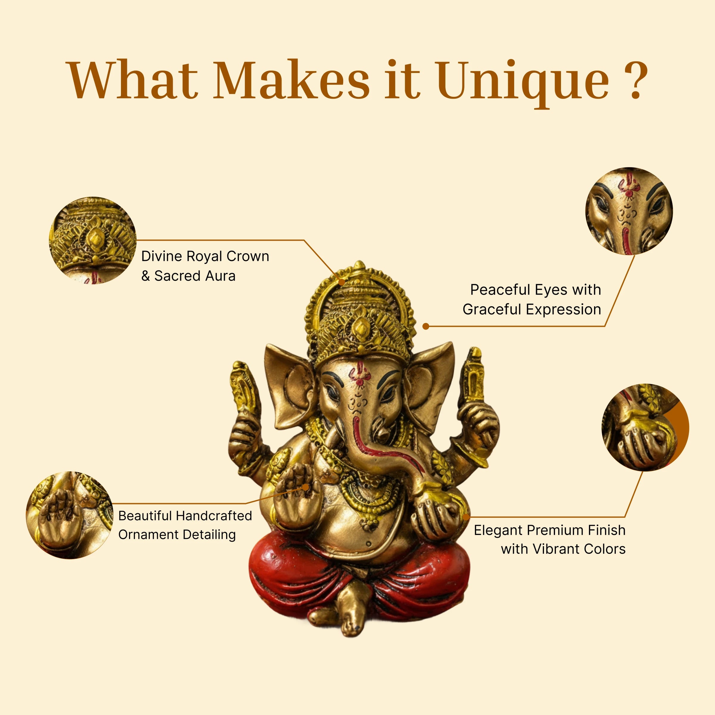 Vighnaharta Ganesh Car Dashboard / Miniature Idol