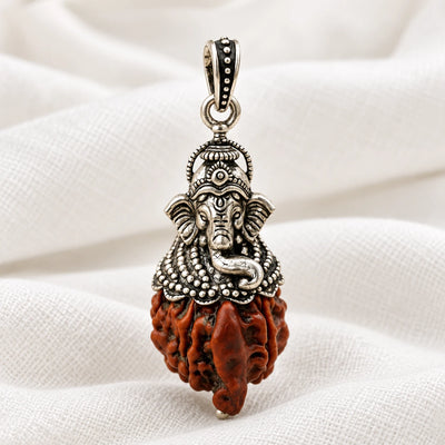 Ganesh Mukhi Rudraksha Silver Pendant | 925 Silver