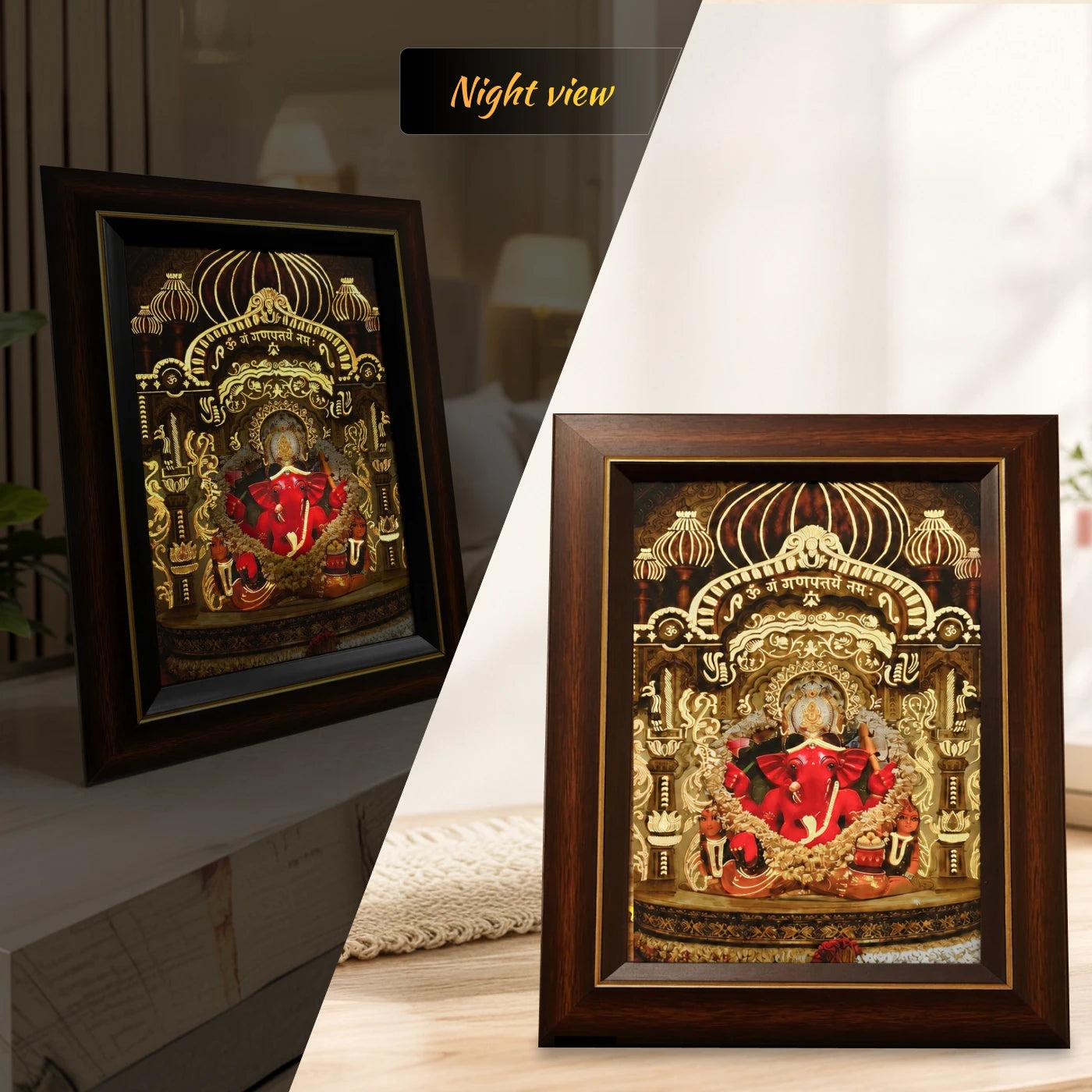 Shri Siddhi Vinayak Golden Foil AR Table Frame