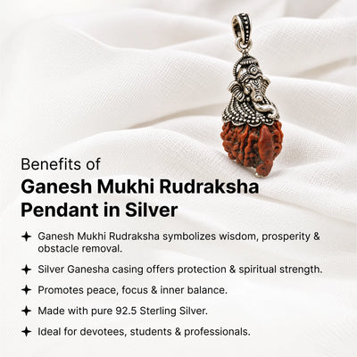 Ganesh Mukhi Rudraksha Silver Pendant | 925 Silver