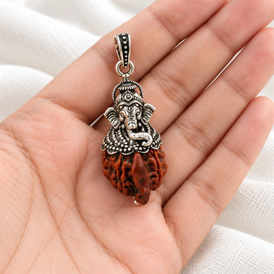 Ganesh Mukhi Rudraksha Silver Pendant | 925 Silver