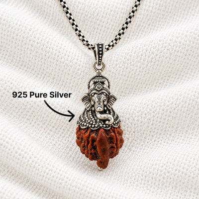 Ganesh Mukhi Rudraksha Silver Pendant | 925 Silver