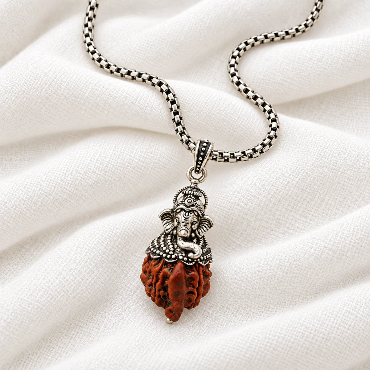 Ganesh Mukhi Rudraksha Silver Pendant | 925 Silver