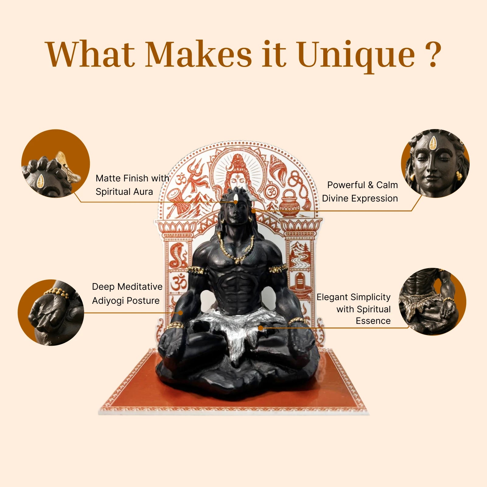 Adiyogi Shivji Car Dashboard Idol – AR Powered (4.5 inch)