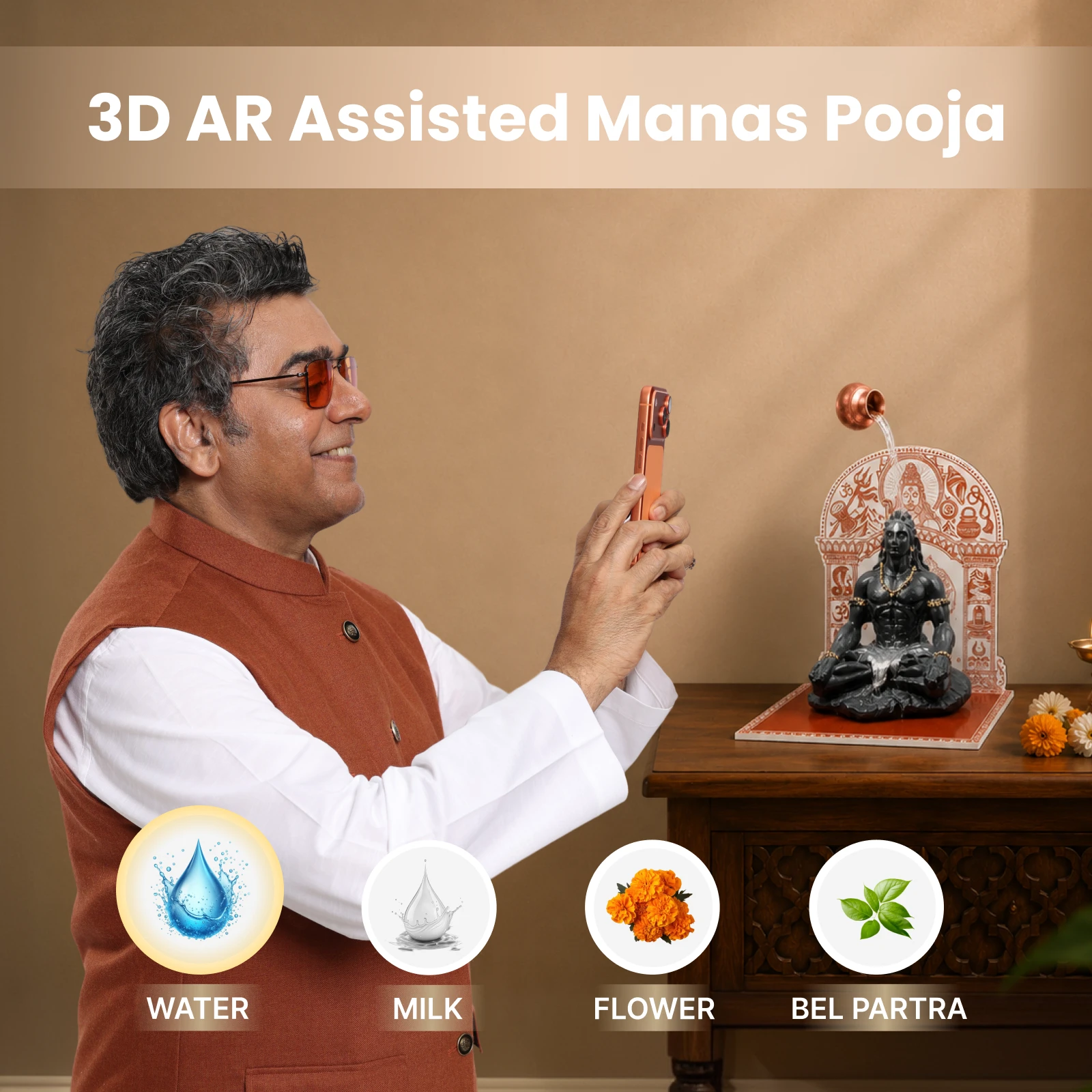 Adiyogi Shivji Car Dashboard Idol – AR Powered (4.5 inch)