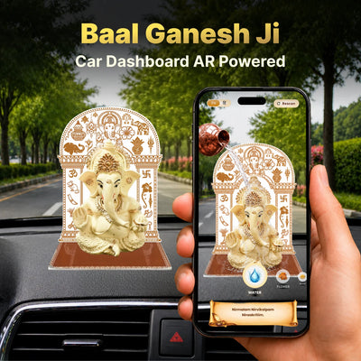 Baal Ganesh Ji Car Dashboard Idol – AR Powered (4.5 inch)