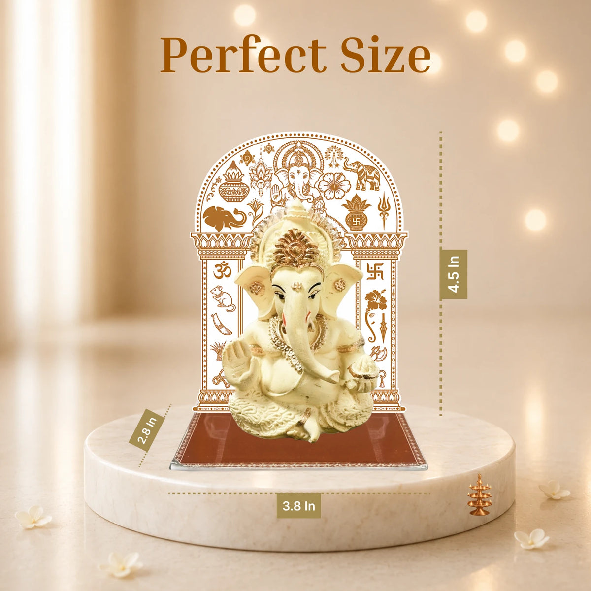 Baal Ganesh Ji Car Dashboard Idol – AR Powered (4.5 inch)