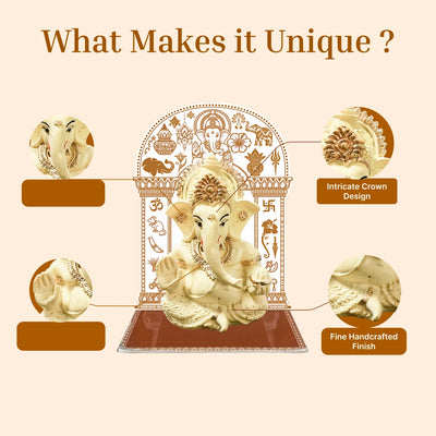 Baal Ganesh Ji Car Dashboard Idol – AR Powered (4.5 inch)