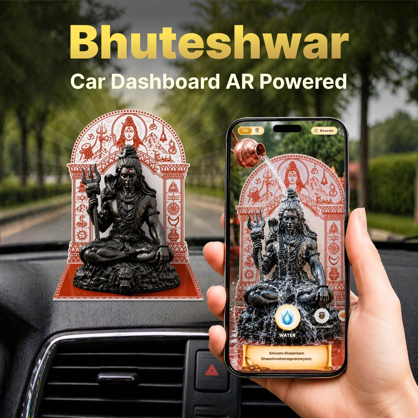 Bhuteshwar Shivji Car Dashboard Idol – AR Edition (4.5 inch)