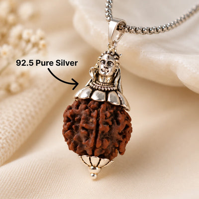 Adiyogi Shiv 7 Mukhi Rudraksha Silver Pendant | 925 Silver