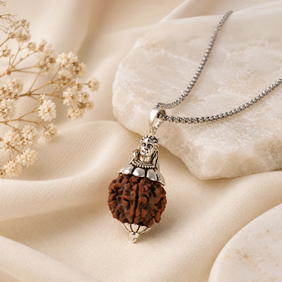 Adiyogi Shiv 7 Mukhi Rudraksha Silver Pendant | 925 Silver