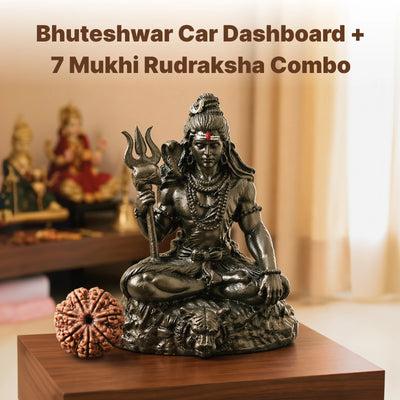 Shiv Shakti Combo - Bhuteshwar Car Dashboard / 7 Mukhi Rudraksha