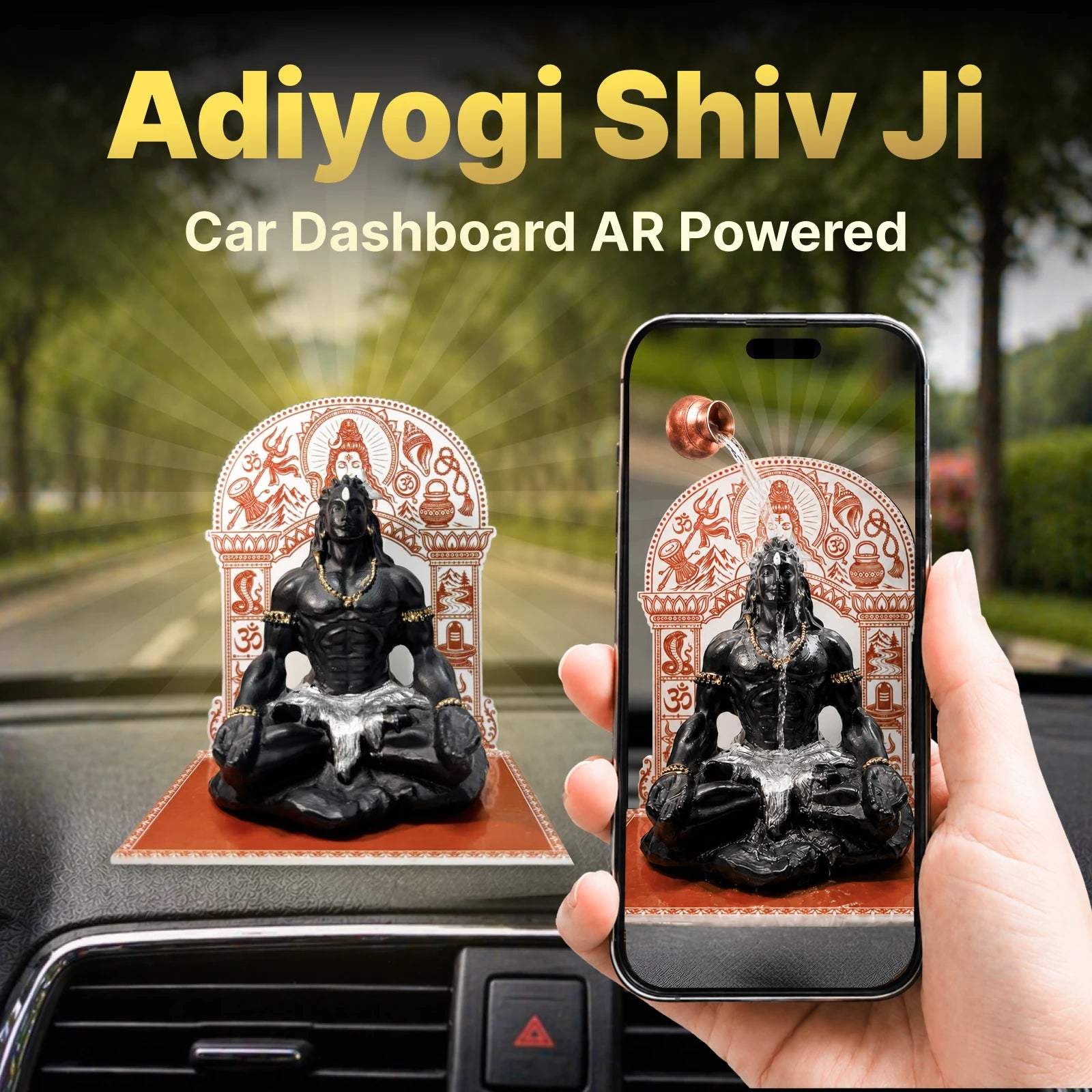 Adiyogi Shivji Car Dashboard Idol – AR Powered (4.5 inch)