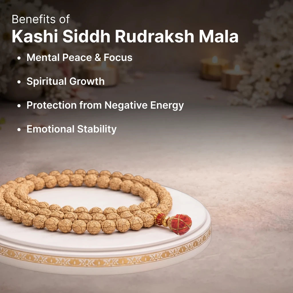 Rudraksha Mala Kashi Siddh 108  + 1 Beads - Kashi Siddh & Certified