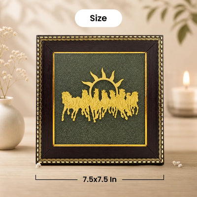 7 Horses on Raw Pyrite Frame