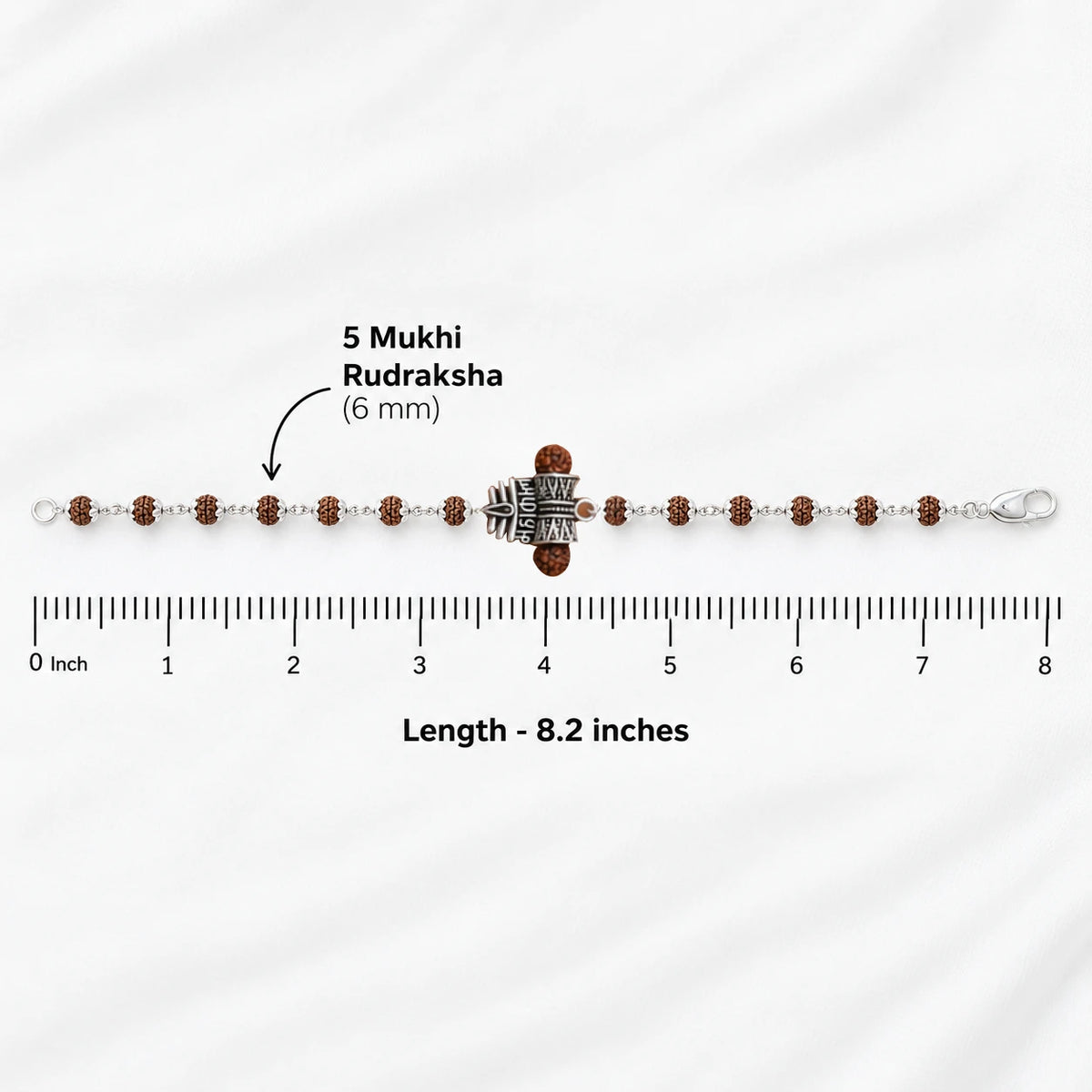 Rudraksha Silver Shiv and Trishul Damru Bracelet | 925 Silver