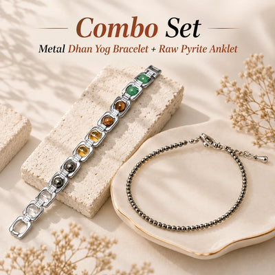 Dhan Yog Bracelet & Pyrite Anklet Combo – Lakshmi Kripa Wealth Set