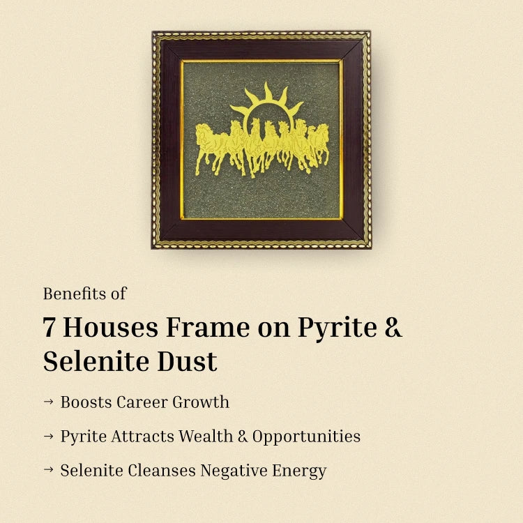 7 Horses on Raw Pyrite Frame