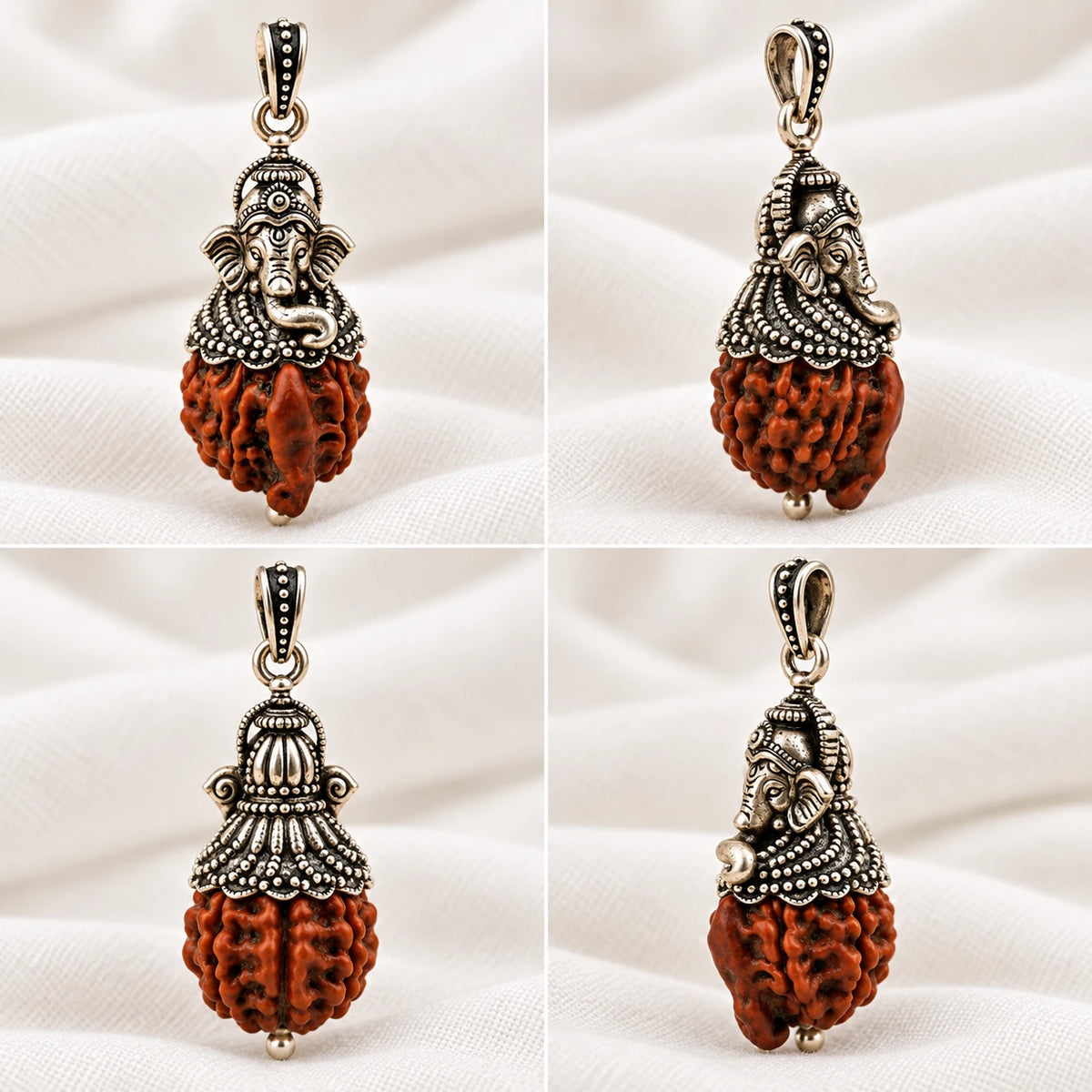 Ganesh Mukhi Rudraksha Silver Pendant | 925 Silver