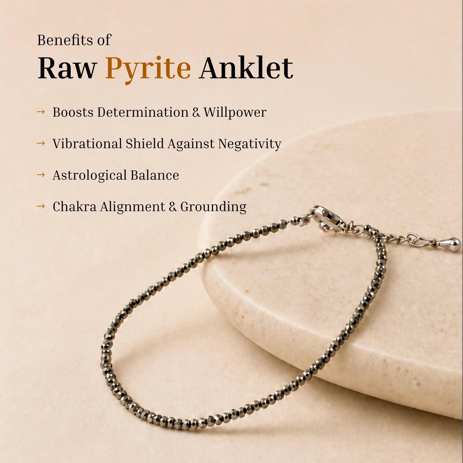 Raw Pyrite Anklet