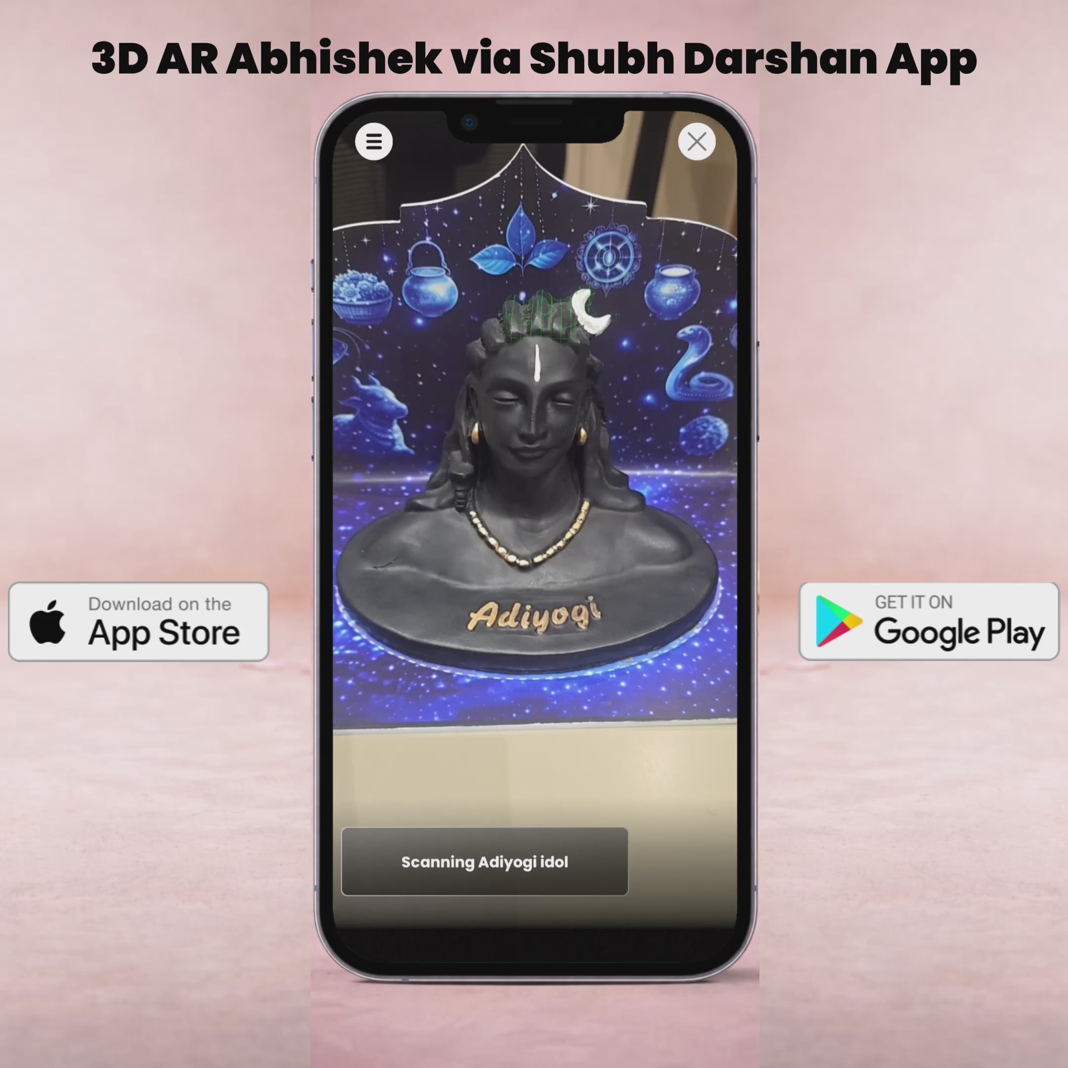 Adiyogi Shiva Miniature 5" Inch (3D AR Edition)