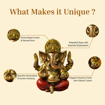 Vighnaharta Ganesh Car Dashboard / Miniature Idol